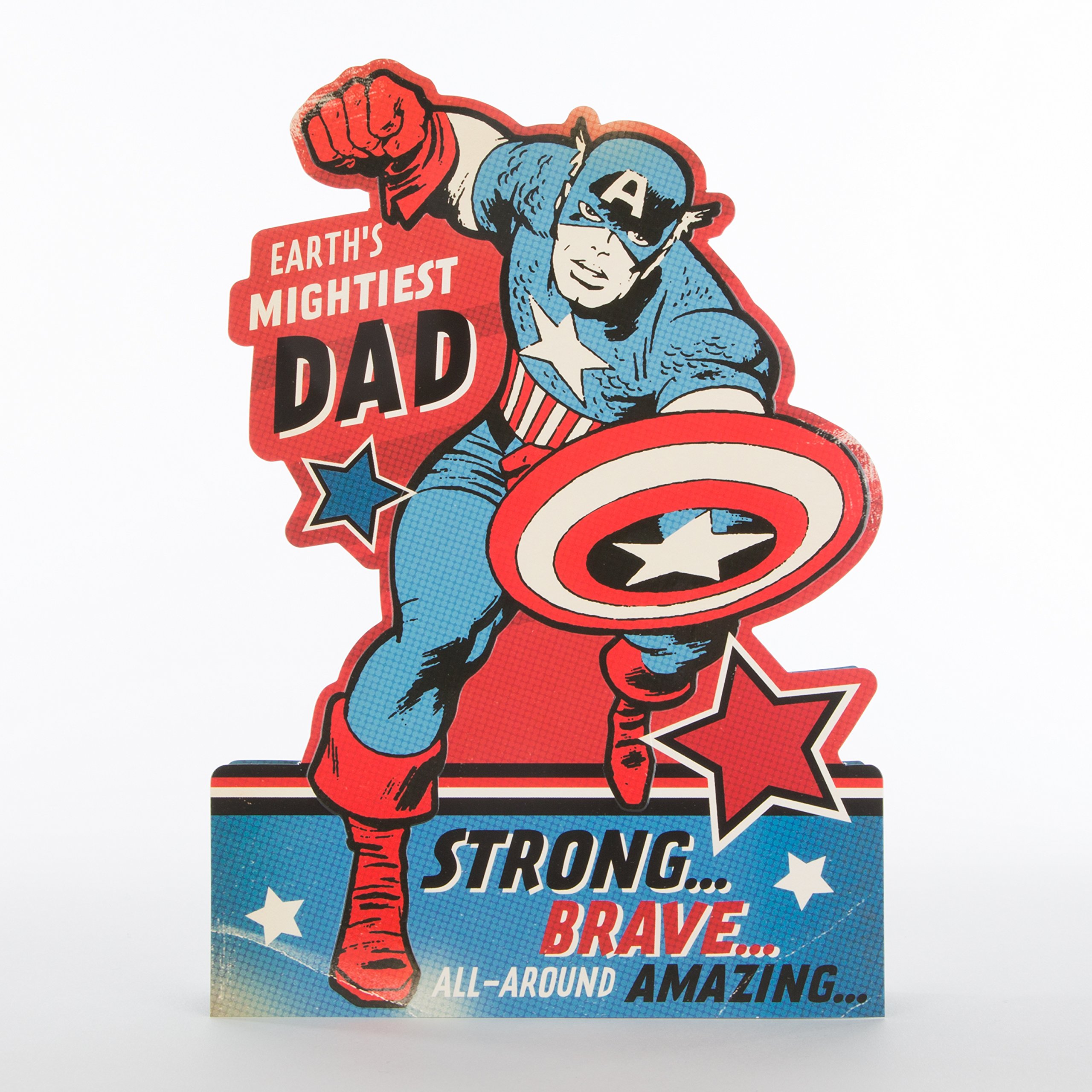 Hallmark Captain America Dad Father's Day Card "Strong and Brave" - Medium
