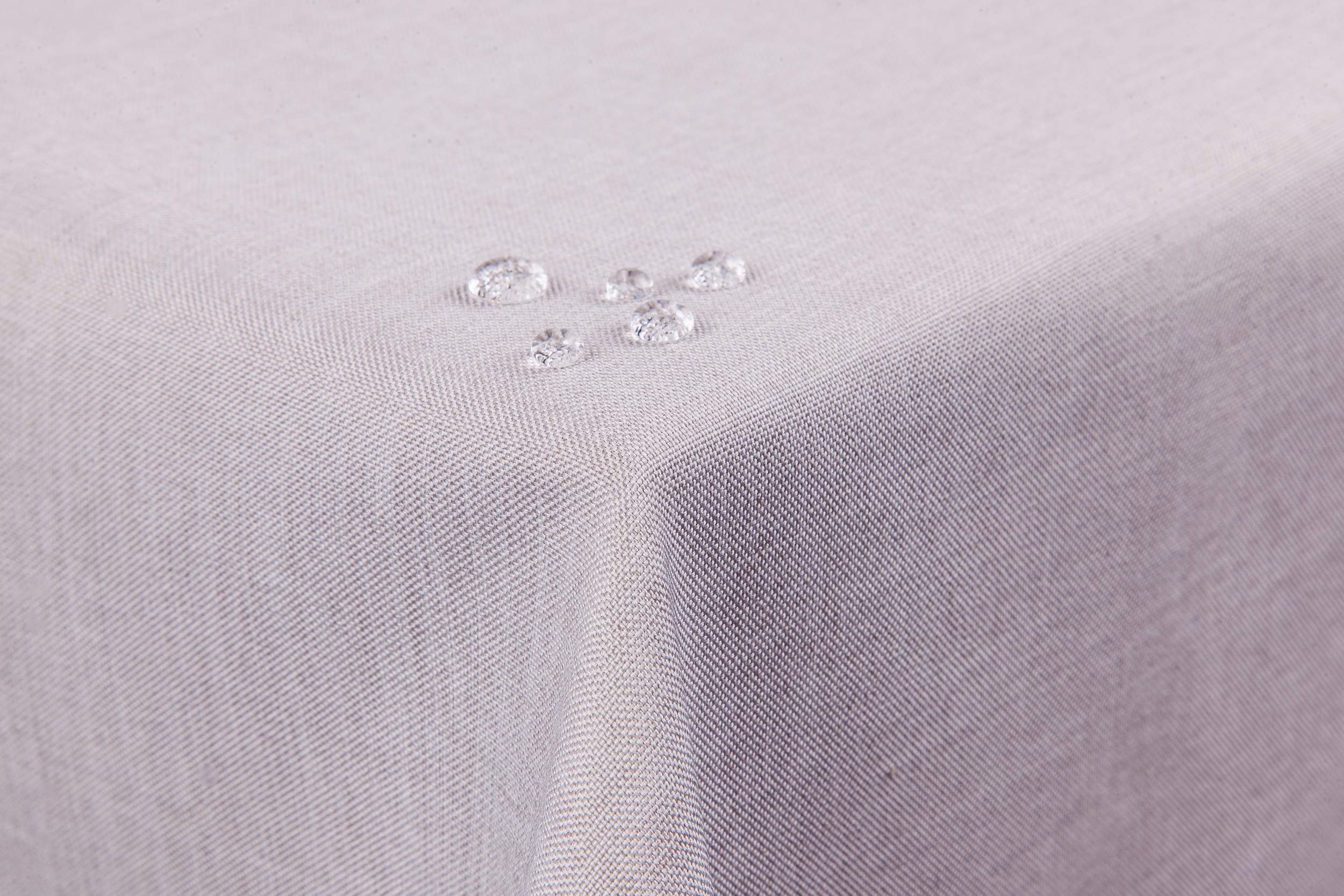 texpot TextilDepot24 Garden Tablecloth, Lotus Effect, Linen Look, Rectangular, 110 x 160 cm, Light Grey Silver