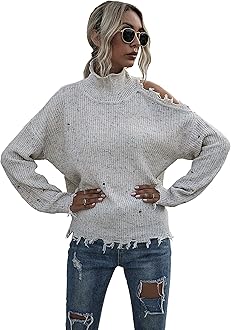 grey frayed sweater