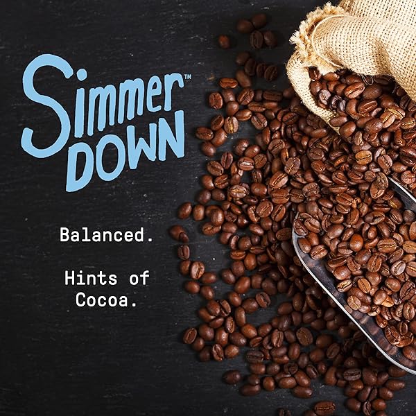MARLEY COFFEE SIMMER DOWN DECAF, SWISS WATER PROCESS, MEDIUM ROAST COFFEE, KEURIG K-CUP BREWER COMPATIBLE PODS, 24 COUNT