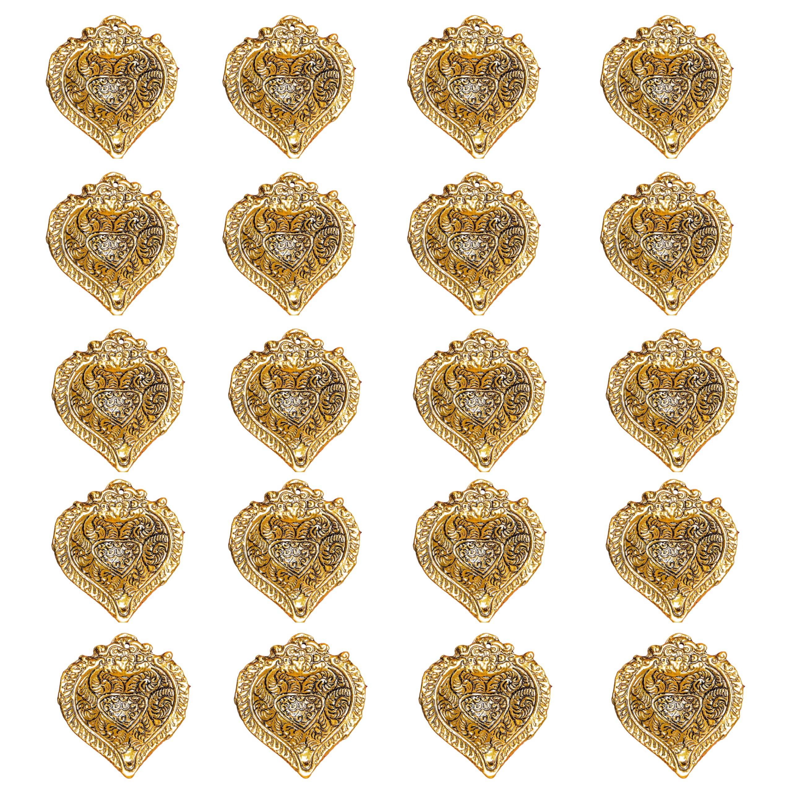 Wonder Care Aluminium Golden Color Plated Laxmi Ganesha Idol with Platter Plate for Puja Diwali Gift Items Deepawali Decorations Indian Dhanteras Pooja Statue Thali…