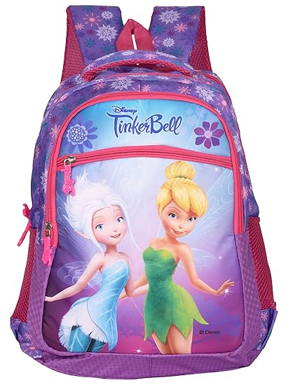 Disney School Bag for Girls 05+ Years Tinker Bell Friends 29 (L) Polyester (Dcp-395-06), Colour: Purple