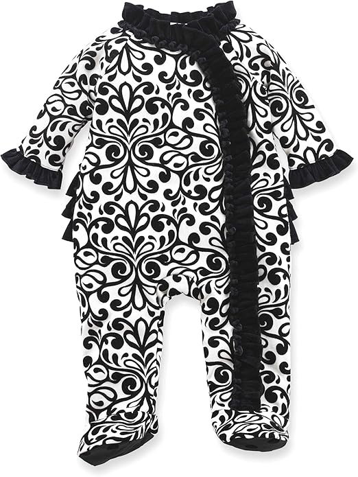 Mud Pie Babygirls Newborn Damask Sleeper, Multicolored, 9