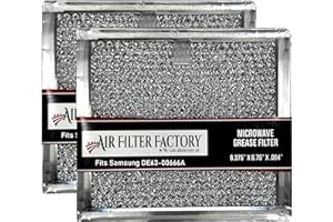 Air Filter Factory Microwave Filter 6.75" X 6.34" DE63-00666A Replacement For Samsung Over The Range Kitchen Oven Vent Grease Screen Fits AP5306190 2-Pack