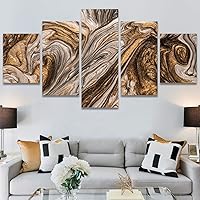 SIGNWIN 5 Panel Canvas Wall Art Abstract Closeup Digital Art Modern Artwork for Home Decorations Ready to Hang - 60