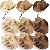 Unittype Adult Cowboy Hat Bulk Western Party Straw Hat Unisex Cowboy Cowgirl Set for Women Men