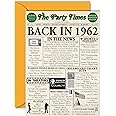 63rd Birthday Cards for Men Women - Back In 1962 Newspaper - 63 Happy Birthday Decorations Card for Her Him Grandpa Grandma Dad Mom Uncle Aunt Vintage Retro Born In 1962, A5 Bday Anniversary Cards