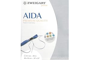 WIZARDI Precut Zweigart Aida Extra fine 20 Count Pearl Grey 3326/705. Needlework Canvas, Cross Stitch Fabric, Embroidery Canvas 100% Cotton