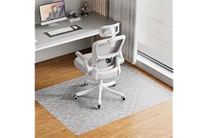 Delamu Office Chair Mat for Hardwood Floor, 30"×48" Non-Slip PVC Woven Desk Chair Mat, Heavy Duty Hard Floor Protector for Rolling Chair, Office Desk Chair Mats, Light Gray