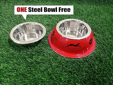 Pets Empire Stainless Steel Detachable Anti Skid Dog Feeding Bowl-200 ml