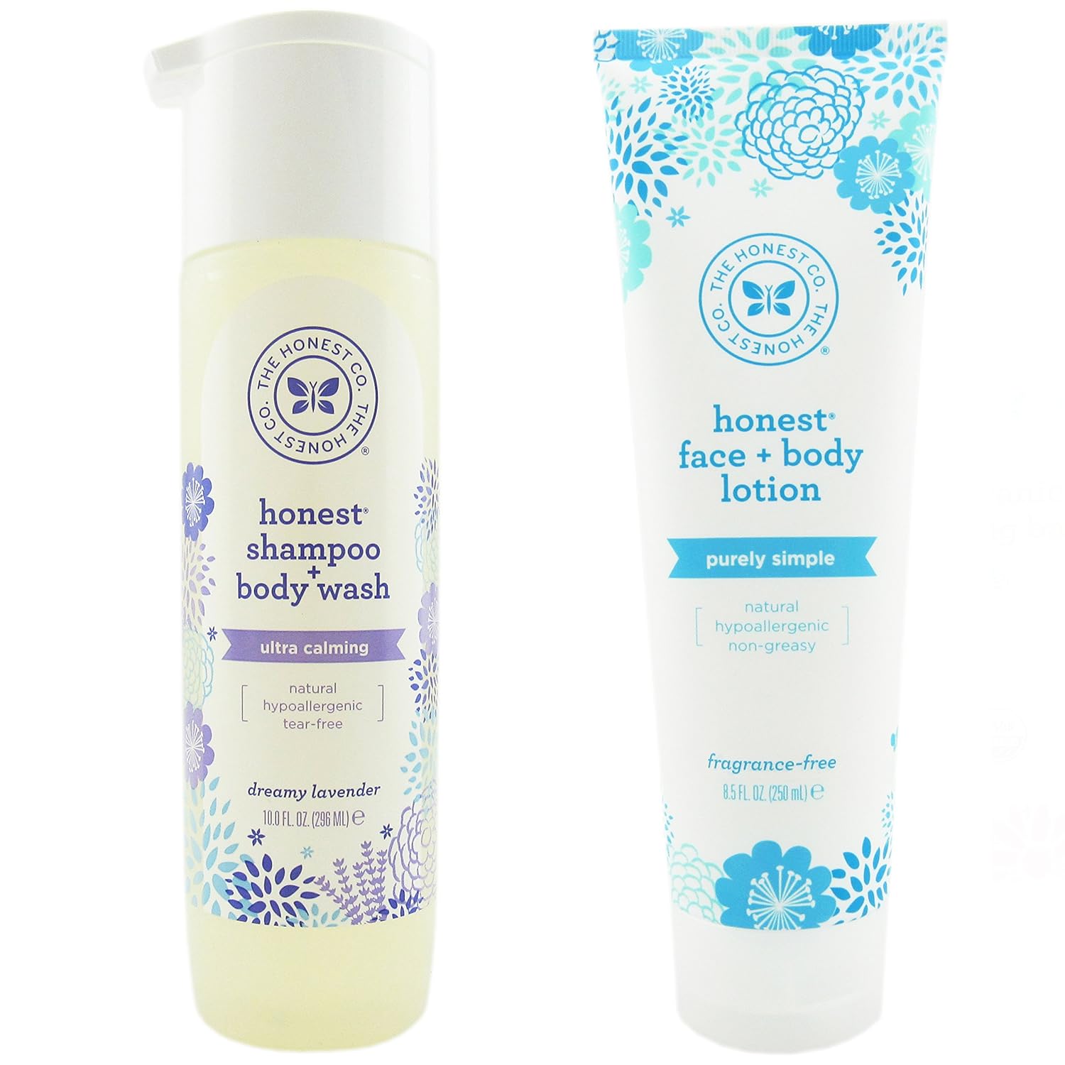 The Honest Company Dreamy Lavender Shampoo Body Wash 10 Oz Unscented Face Body Lotion 85 Oz