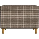 Spatial Order 24" Dinah Collection Storage Ottoman - Brown Windowpane Fabric