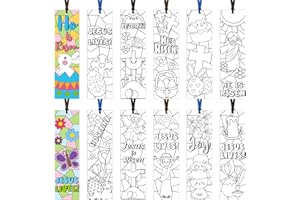 X1ZUUE 75Pcs He is Risen Color Your Own Bookmarks Jesus Resurrection DIY Coloring Blank Bookmark Easter Classroom Art Craft Supplies for Teacher Student Spring Religious Party Religious Reward Goodie Filler