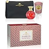 PRINCESS MARINA De Bourbon Cristal Royal Passion - Eau de Parfum for Women - Opens with Pear, Blackcurrant and Bergamot - Contains EDP Spray, Body Lotion and Pouch - 3 pc Gift Set