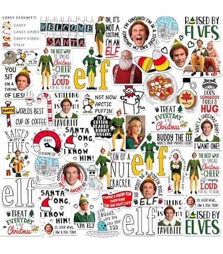 Elf Movie Stickers – 100-Pack With Buddy The Elf Designs | Prizes, Giveaways, Gifts (Hypoallergenic, Latex Free) 10 thumbnail image