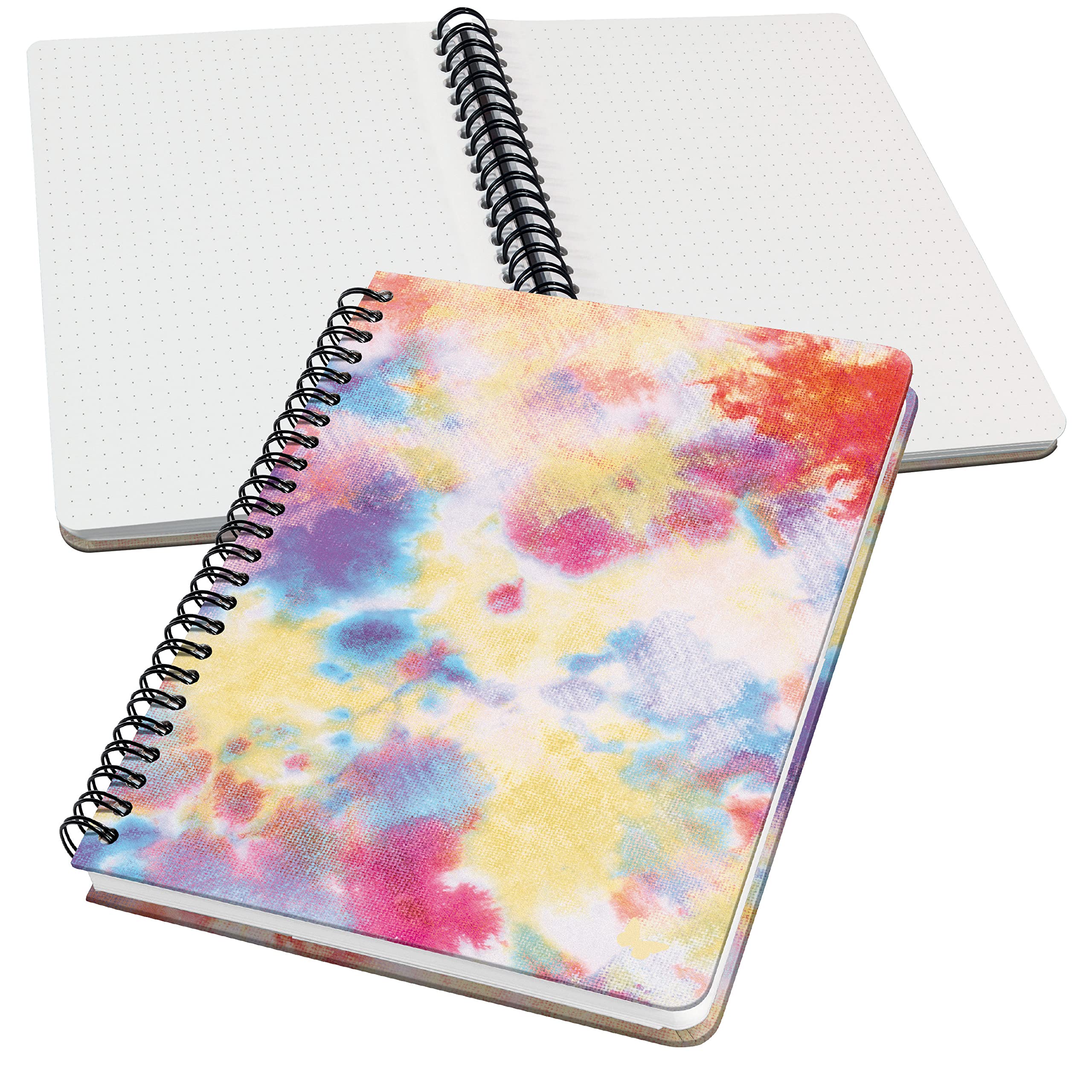 SIGEL JN608 Spiral notebook basic, A5, dotted, hardover, batik pattern, Yellow/Orange/Pink/Blue - Jolie — image 1