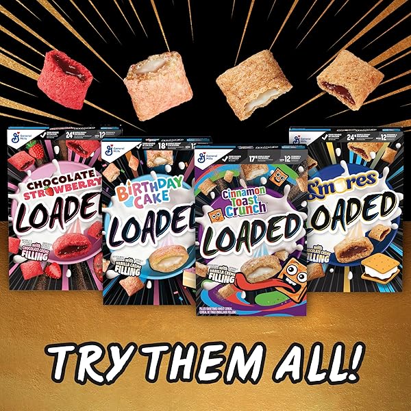 CINNAMON TOAST CRUNCH LOADED CEREAL, CINNAMON SUGAR CEREAL WITH ARTIFICIALLY FLAVORED VANILLA CRÈME FILLING, MADE WITH WHOLE GRAIN, LARGE SIZE, 13 OZ