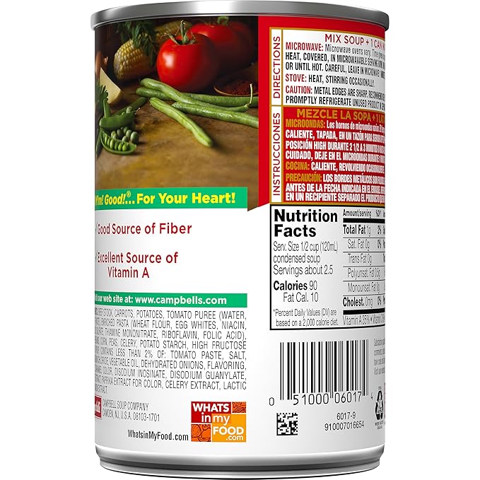 Campbells Condensed Healthy Request Vegetable Soup, 10.5 oz. Can (Pack of 12)