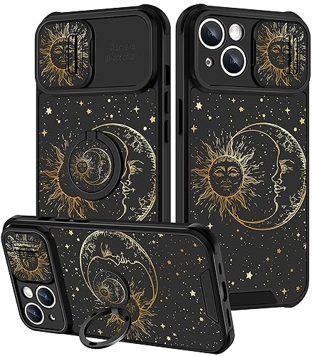 Goocrux (2in1 for iPhone 14 Case Sun and Moon for Women Girls Cute