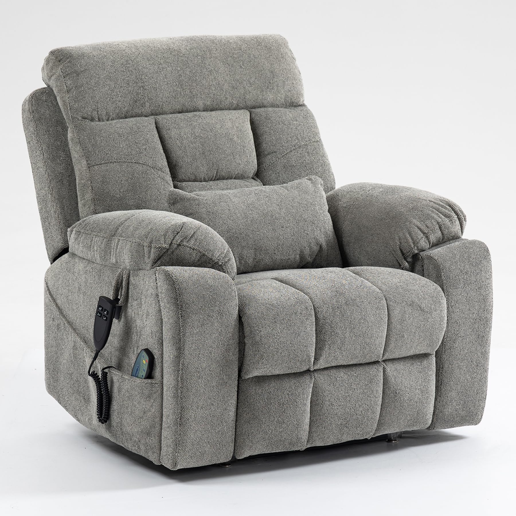 Photo 1 of ** only one pcs / no return *** RHHVVR Oversized Lift Recliner Chair for Elderly, 26" Extra Wide Seat Power Lift Recliners with Heat and Massage, Dual Motor Electric Lay Flat Living Room Sofa with Lumbar Pillow, Light Grey