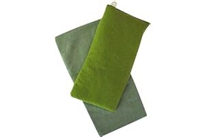 PEACEGOODS Unscented Eye Pillow with Cover - Gift Set - 4 x 8.5 - Organic Flax Seed - Soft Cotton Flannel - Washable - Soothing Relaxing - kiwi green