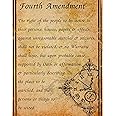 4th Amendment Poster - Print Featuring the Fourth Amendment - Constitutional Wall Art for Classroom, Teachers, Students - Vintage Wall Decor - Unframed 11x14 inch