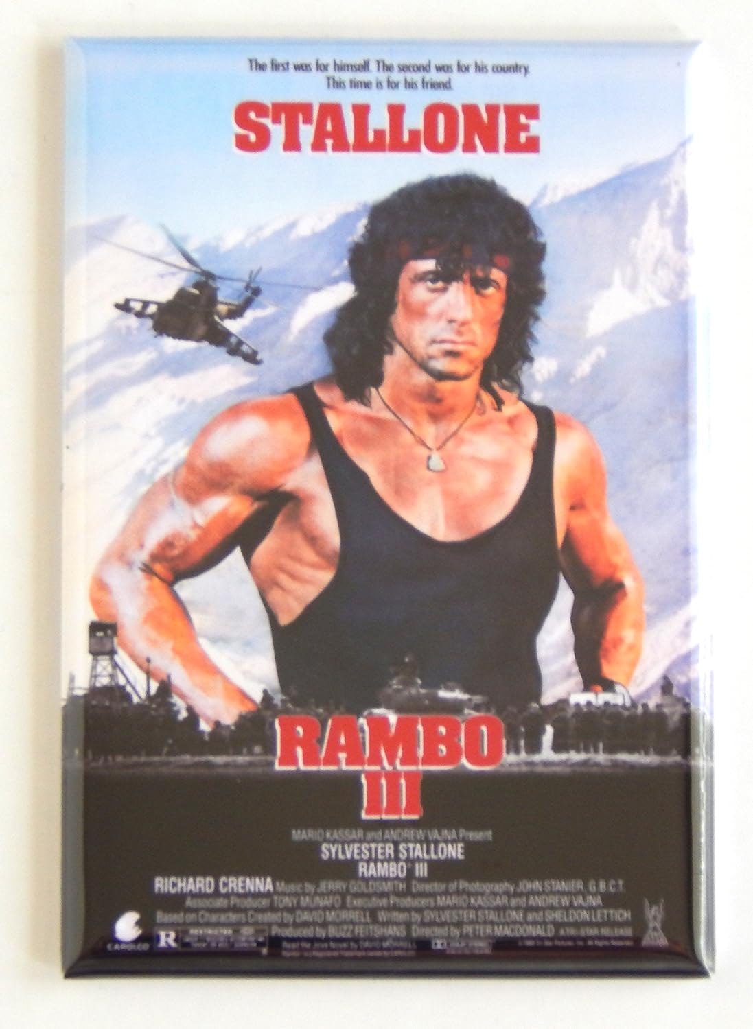 Rambo 3 Póster de película imán para nevera (2 x 7,62 cm): Amazon ...