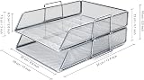 EXERZ 2 Pack Letter Trays Stackable Paper Sorter Desk Organiser SILVER view 2
