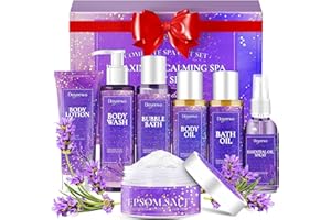 DOYEEWO Spa Gifts for Women,Bath Body Care Wash Christmas Gifts Baskets for Women,Relaxation Calming Lavender Spa Set Home Self Care Shower Kit Birthday Valentines Stocking Stuffers for Mom Wife Sister