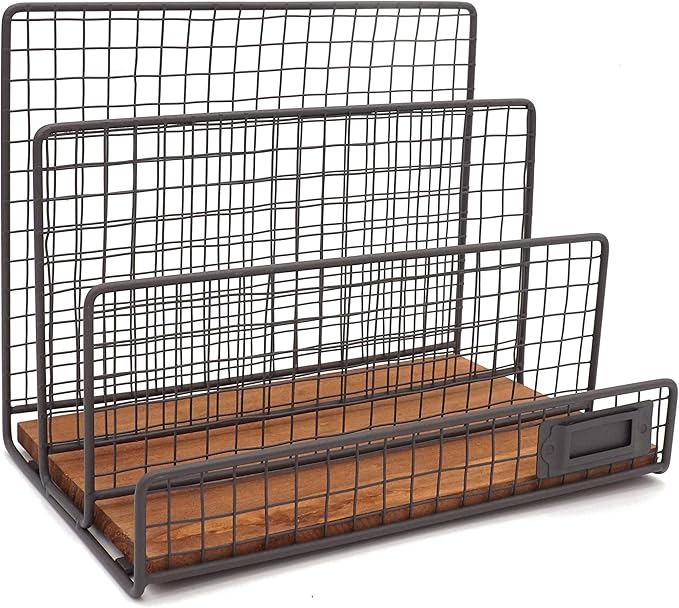 Office Desktop 3 Slot File Folder Organizer Storage Rack