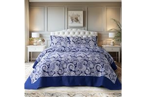 ALPHA HOME Lightweight Quilt Set - Reversible All-Season Bedding, Ultra Breathable & Wrinkle-Free, Soft Microfiber with Pillow Shams, Summer 3 Pieces with 1 Quilt and 2 Pillow Shams