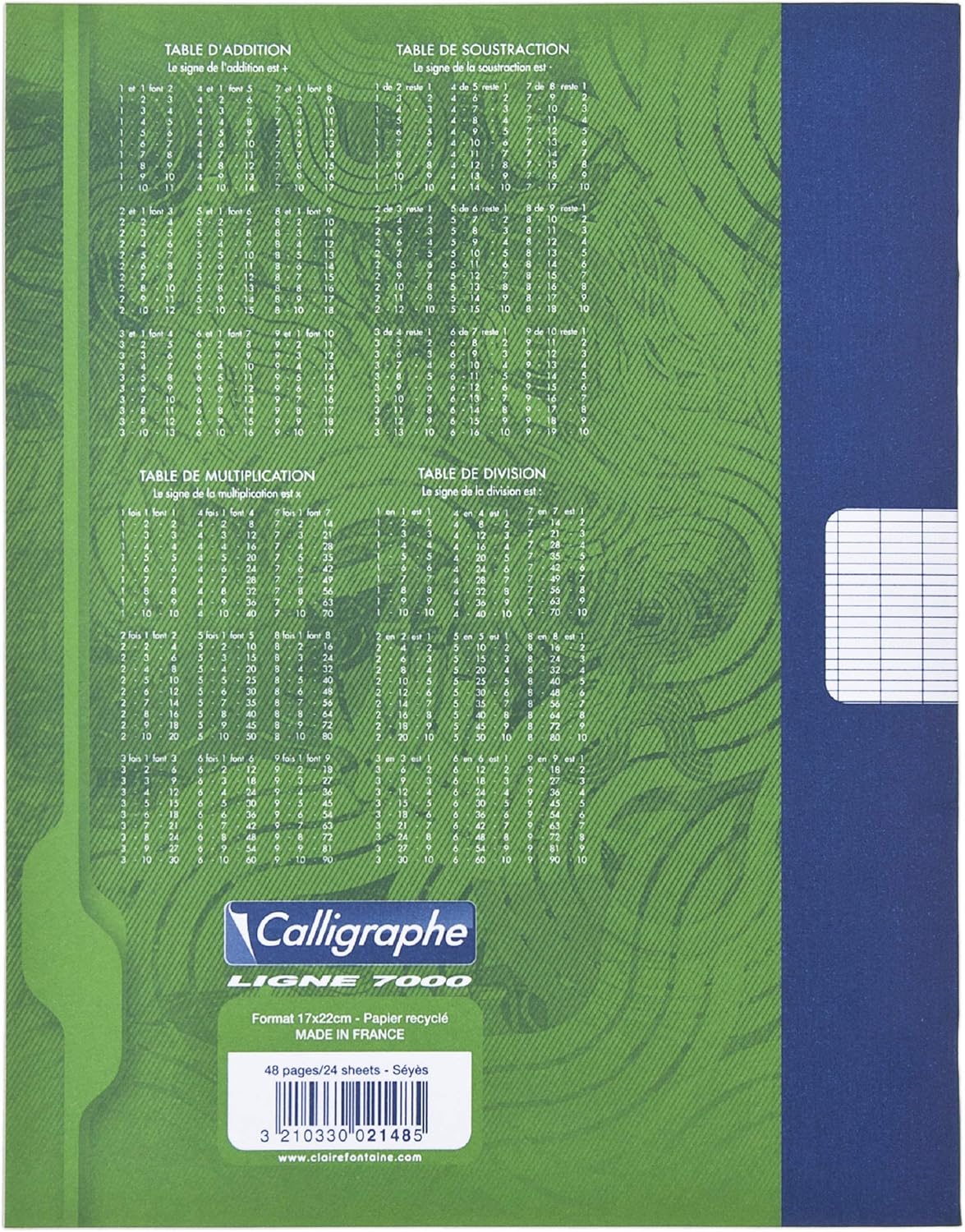 Clairefontaine Calligrapher 2148C A Green Stapled Rough Books (a Brand), 17x22 cm, 48 Seyes Ruled Pages - Image 4