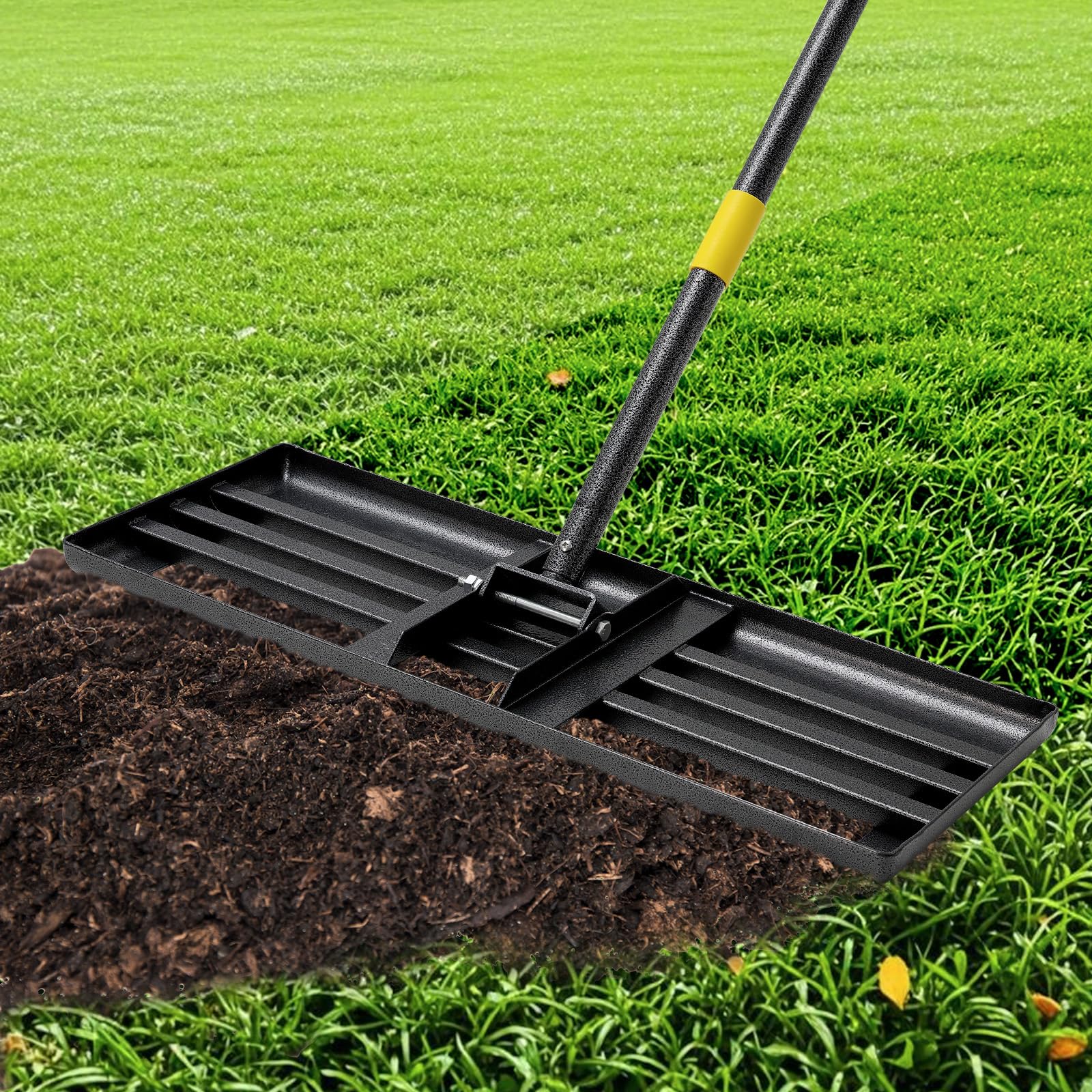 Photo 1 of ***FACTORY SEALED***Lawn Leveling Rake, Heavy Duty 60 Inch Adjustable Long Handle Level Lawn Rake?10"x27" Curved Lawn Leveler Tool for Soil Grass Golf Courses Landscaping