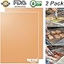RVZHI Copper Grill Mat Set of 2 - Non-stick BBQ Grill & Baking Mats - FDA Approved, PFOA Free, Reusable and Easy to Clean - Works on Gas, Charcoal, Electric Grills - 15.75 x 13 inches