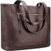 befen Genuine Leather Tote Bag for Women, Work Purse with Zipper and 15.6" Compartment