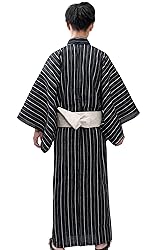 Edoten Men's Kimono Japan Shijira Weaving Yukata