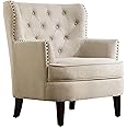 Rosevara Atlas Mid-Century Modern Upholstered Lounge Arm Chair - Tufted, Small, Cozy with Soft Cushion for Living Room, Bedroom, Small Spaces