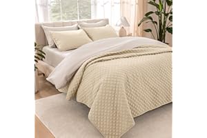 Bare Home Coverlet Set - Lightweight Bed Decor - Comforter Alternative - All-Season Quilted Bedspread (Twin/Twin XL, Sand)