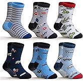 DoSmart Kids Fuzzy Slipper Socks Boys Girls Toddler Non Slip Warm Fluffy Winter Funny Thick Cozy Grips Socks 6 Pairs