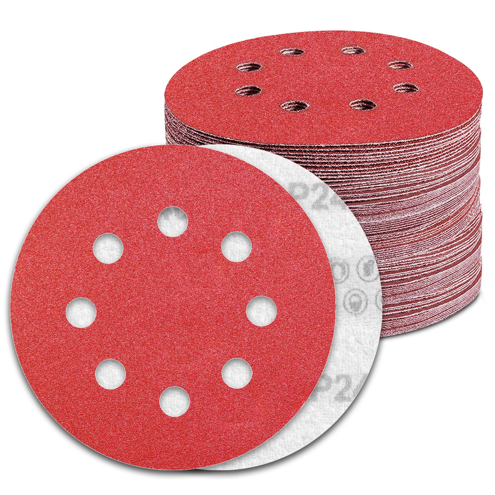 Awutzut 125mm Sanding Discs 240 Grit for 5 inch Discs Pads Hook and Loop Orbital Sander (100PCS) — image 1