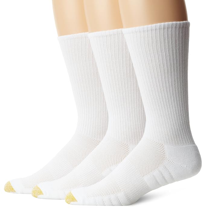 Gold Toe Men's Solution Crew Sock, 3 Pack, White, One Size Amazon.in