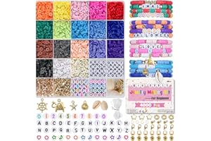 Mio Angle Bracelet Making Kit Toys for Girls Kids Charms Kit 18 Colors Clay Beads Friendship Jewelry Making Letter Beads DIY Crafts Teen Girl Gifts Toys for Ages 6 7 8 9 10 11 12