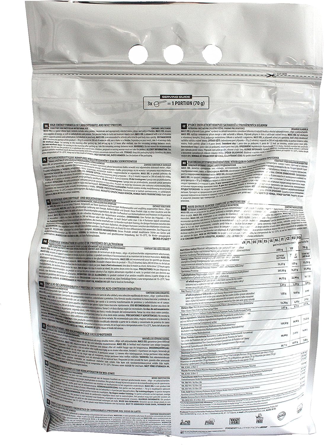 Mass XXL, Vanilla - 3000g, 3 kg (Pack of 1) - Image 3