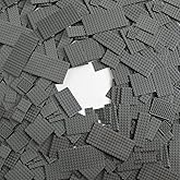 Noorastars 150 Pieces Small Base Plate Sets, Classic Flat Pieces for Moc Building, 12 Size DIY Building Boards - Compatible with All Major Brands, Dark Grey