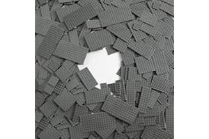 Noorastars 150 Pieces Small Base Plate Sets, Classic Flat Pieces for Moc Building, 12 Size DIY Building Boards - Compatible with All Major Brands, Dark Grey