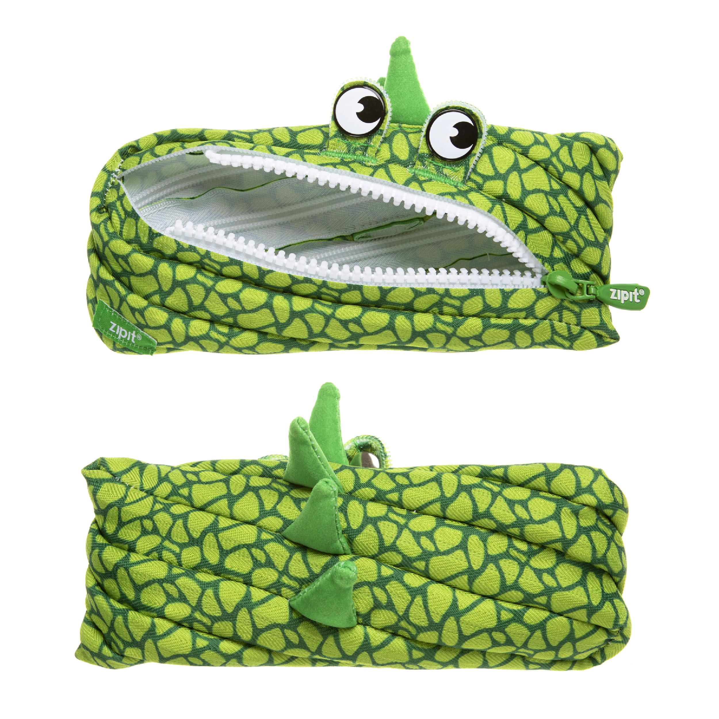 ZIPIT Dino Pencil Case for Boys, Cute Pencil Pouch for Kids and Teens, Stationery Bag for School, Green