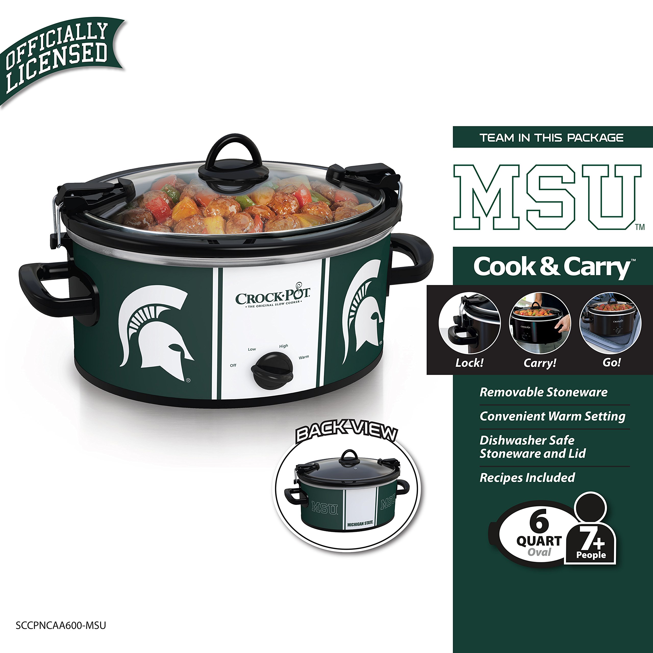 CrockPot Michigan State Spartans Collegiate 6Quart Cook & Carry Slow