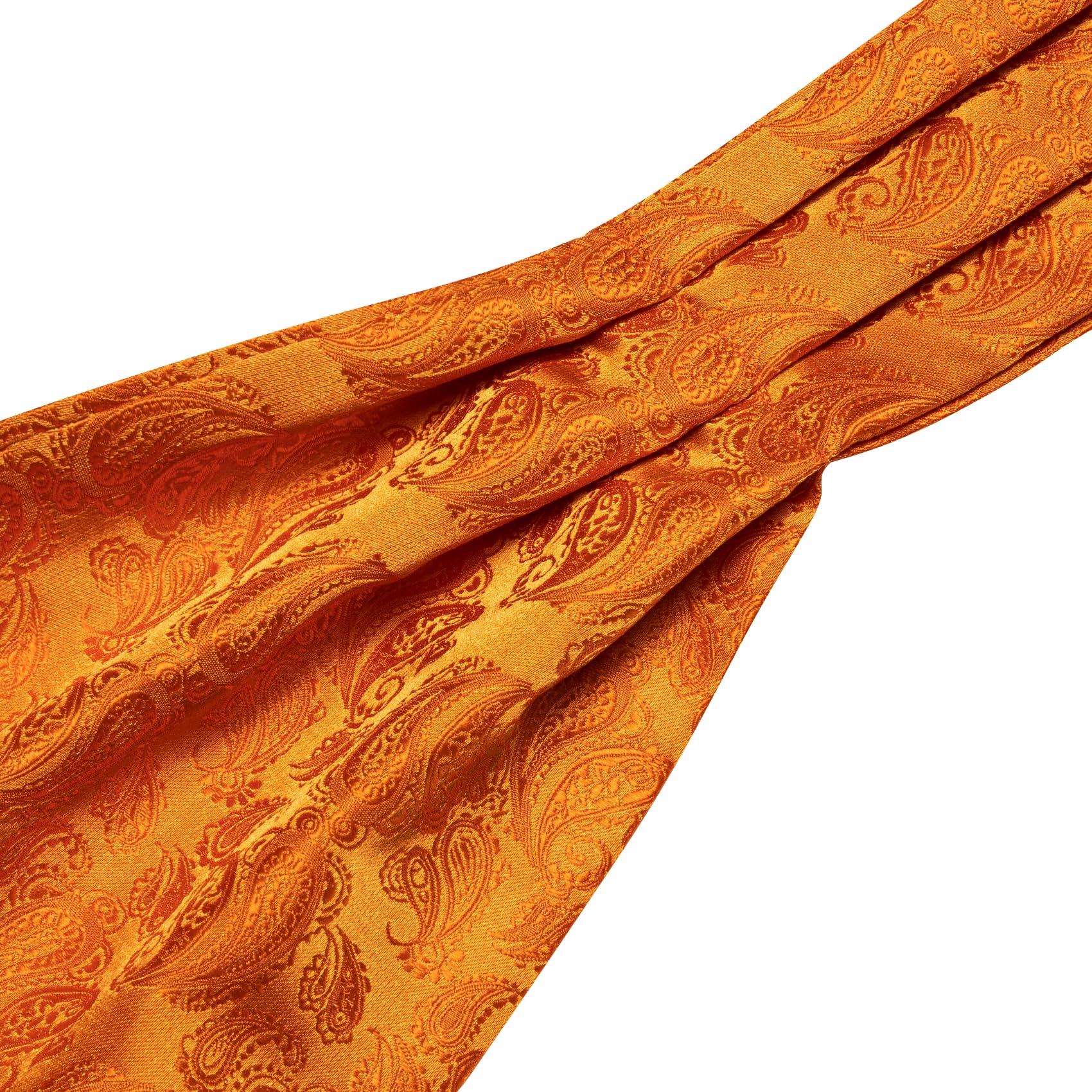 Ailisus Hot Orange Cravat Tie and Lapel Pin Set