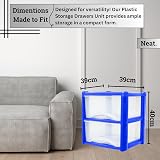 Neat. 2-Drawer See-Through Plastic Storage Unit Blue 40x39x39 cm view 2