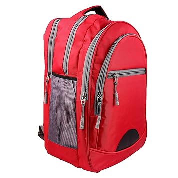 Shaina Bags Nylon and Fabric 25 L Red and Grey 15.6 Inch Laptop Bag